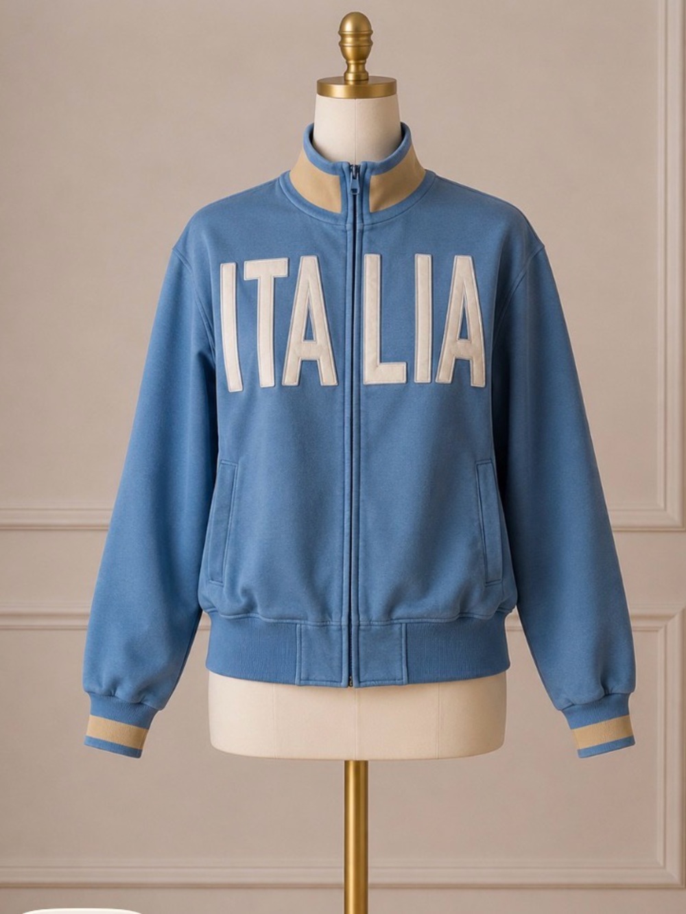 ITALIA Blue Zip-Up Track Jacket